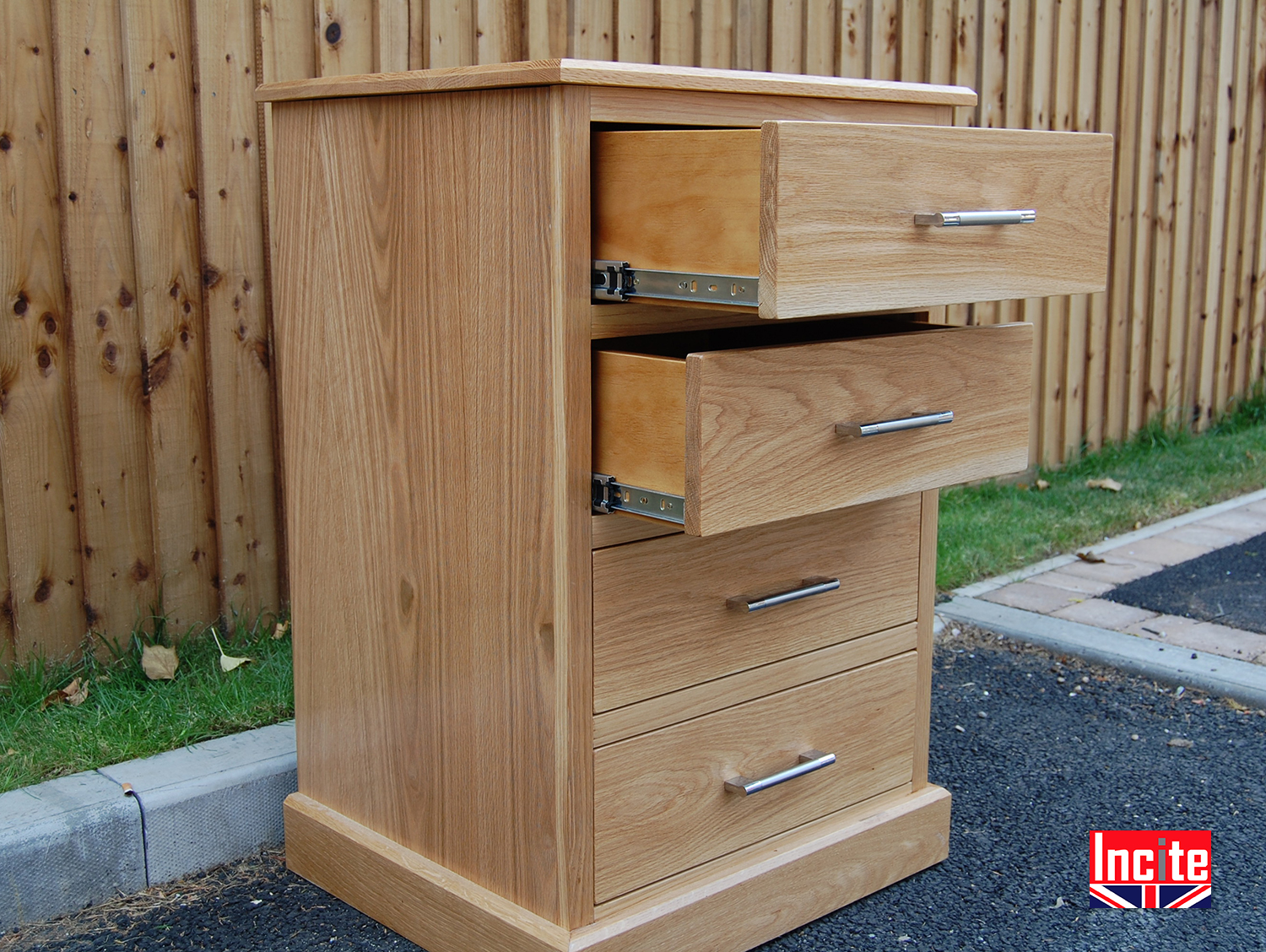 Bespoke 4 Drawer Handmade Oak Wellington Chest Of Drawers